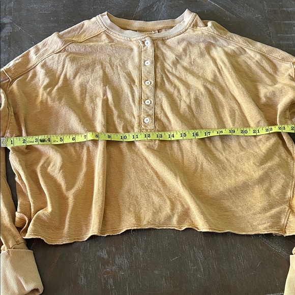 Universal Thread Tan Long Sleeve Henley Blouse - Picture 3 of 6